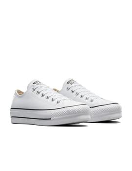 Zapatilla Converse Platform Baja Piel Blanco