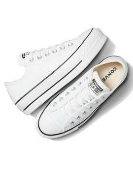 Zapatilla Converse Platform Baja Piel Blanco