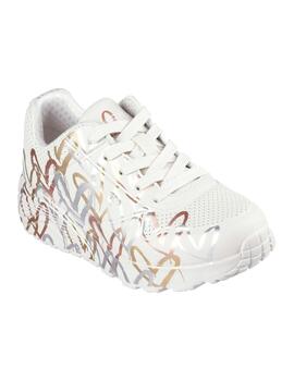 Zapatilla Skechers K Uno Lite Metallic Love NTMT