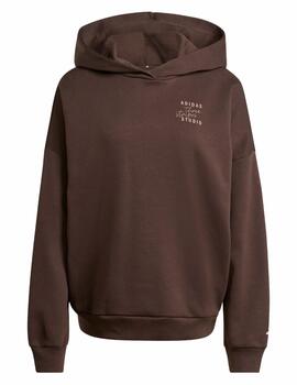 Sudadera Adidas W 3SS FL Hoodie Marrón