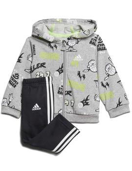 Chandal Adidas GRAP FZ HD Niño Gris