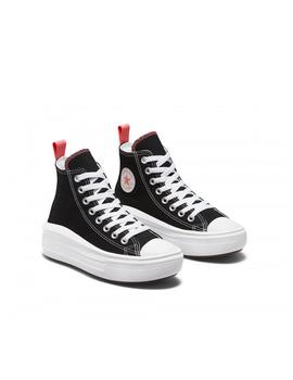 Zapatilla Converse Move Alta Lona GS Negro/Rosa