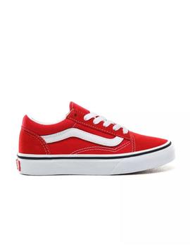 Zapatillas Vans Old Skoo para niño rojo y blanco