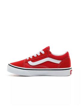 Zapatillas Vans Old Skoo para niño rojo y blanco