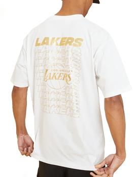 Camiseta New Era NBA Los Angeles Lakers Blanco y Oro