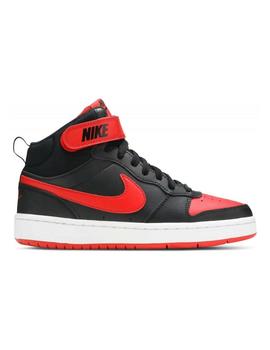 Zapatilla Nike Court Borough Mid2 GS Negro y Rojo