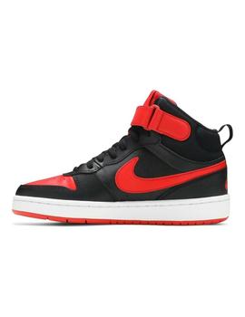 Zapatilla Nike Court Borough Mid2 GS Negro y Rojo