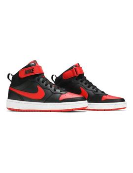 Zapatilla Nike Court Borough Mid2 GS Negro y Rojo