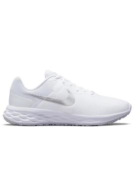 Zapatilla Nike W Revolution 6 NN Blanco/Plata