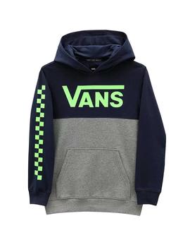 Sudadera Vans Classic Block Niño Gris Y Marino