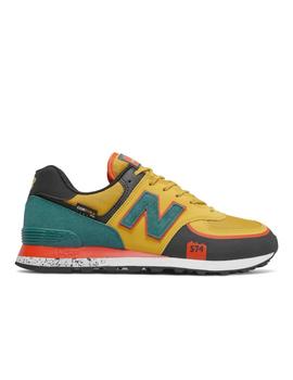 Zapatilla New Balance 574T Amarillo y Verde