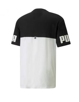 Camiseta Puma Colorbloc Hombre Negro/Blanco