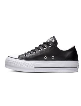 Zapatilla Converse Platform Baja Piel Negro/Blanco