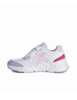 Zapatilla Munich Mini Track VCO 37 Blanco y Rosa