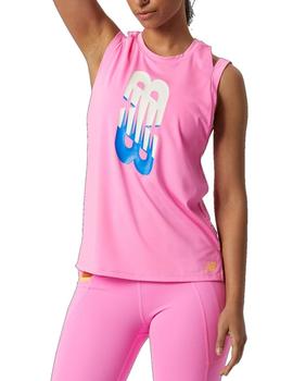 Camiseta New Balance Sweat Tank Mujer Fucsia