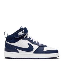 Zapatilla Nike GS Court Borough Mid2 Blanco/Marino