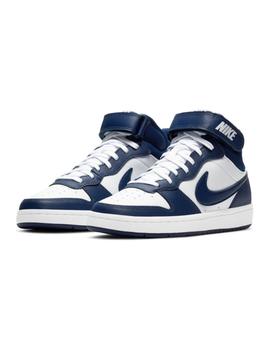 Zapatilla Nike GS Court Borough Mid2 Blanco/Marino
