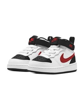 Zapatilla Nike TDV Court Borough Mid2 Blanco/Rojo