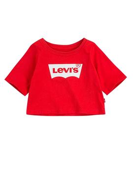 Camiseta Levis LB Cropped Top Niña Rojo