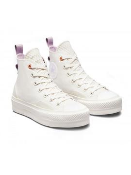 Zapatilla Converse Lona Alta Blanco/Malva
