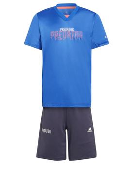 Conjunto Adidas Predator Niño Azul y gris