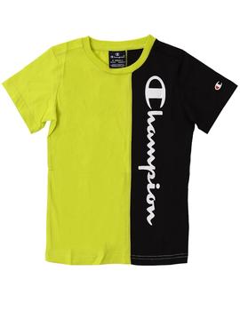 Camiseta Champion Niño Pistacho y Negro