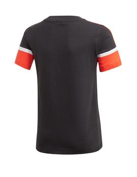 Camiseta Adidas Bold Niño Negro Y Rojo