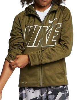 Chaqueta Nike B THRMA Hoodie Niño Verde