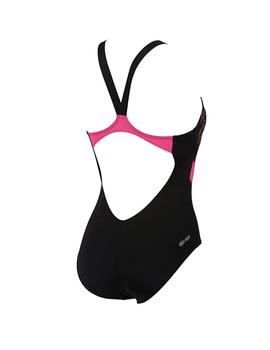 Bañador Arena Microcarbonite Mujer Negro y Rosa