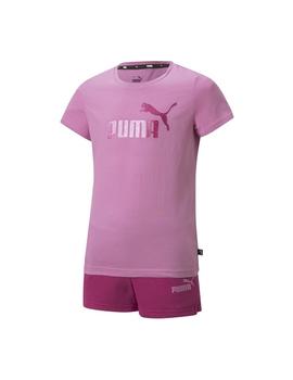 Conjunto Puma Logo Niña Fucsia