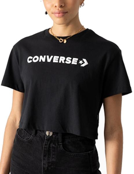 Camiseta Converse Cropped Mujer Negro