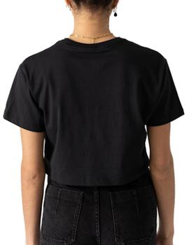 Camiseta Converse Puff Cropped Mujer Negro