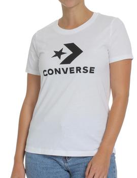 Camiseta Converse Boosted S Chevron Mujer Blanco