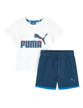 Conjunto Puma Bebé Minicats Blanco y azul