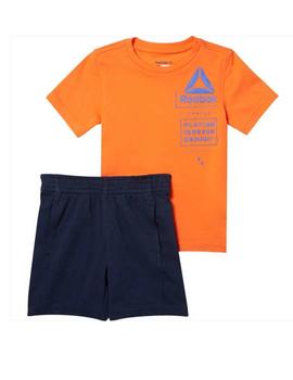 Conjunto Reebok Ess Niño Naranja/Marino