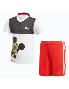 Conjunto Adidas Mickey Mouse blanco y rojo