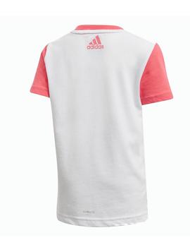 Camiseta Adidas Cot Tee Niña Blanco/ Rosa