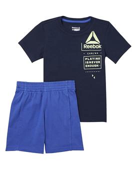 Conjunto Reebok Ess Marino y Azul