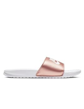 Chancla Nike W Benassi JDI Blanco/Bronce