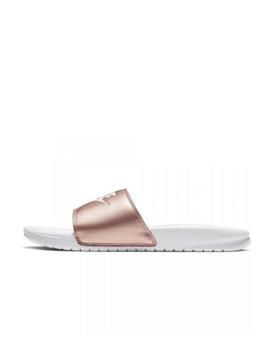 Chancla Nike W Benassi JDI Blanco/Bronce