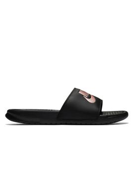 Chancla Nike W Benassi JDI Negro/Oro Rosa