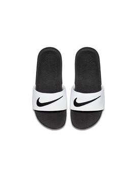 Chancla Nike Kawa Slide Gs blanca y negra para niño