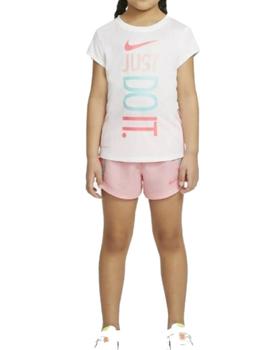 Conjunto Nike JDI Sprinter Niña Blanco y Rosa