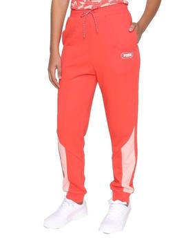 Pantalon Puma Rebel High Waist Mujer Rojo