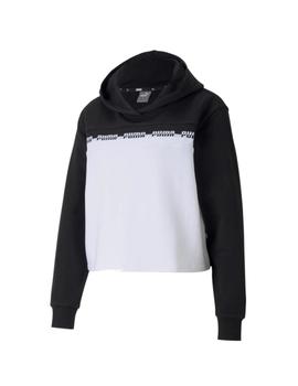 Sudadera Puma Amplified Cropped Mujer Blanco/Negro