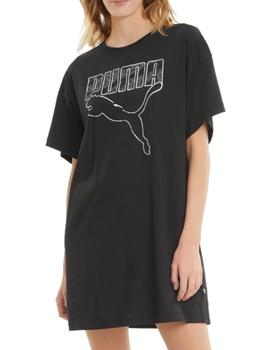 Vestido Puma Rebel Tee Dress Mujer  Negro