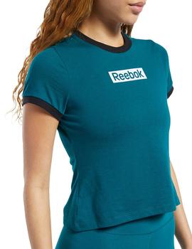 Camiseta Reebok Te Linerar Logo Mujer Verde