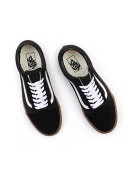 Zapatilla Vans Old Skool Negro y blanco con suela marrón