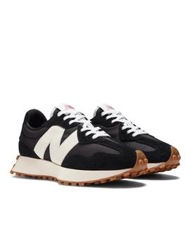 Zapatilla New Balance 327 para mujer negro y blanca