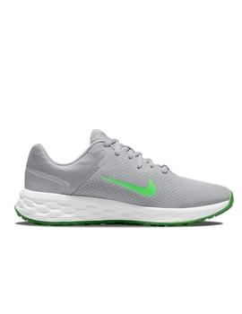 Zapatilla Nike Revolution 6 NN GS Gris y Verde